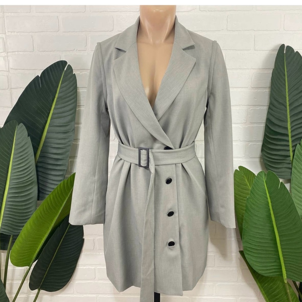 Vetta the belted blazer dress grey multi way sleeveless jacket Like New - Picture 3 of 9